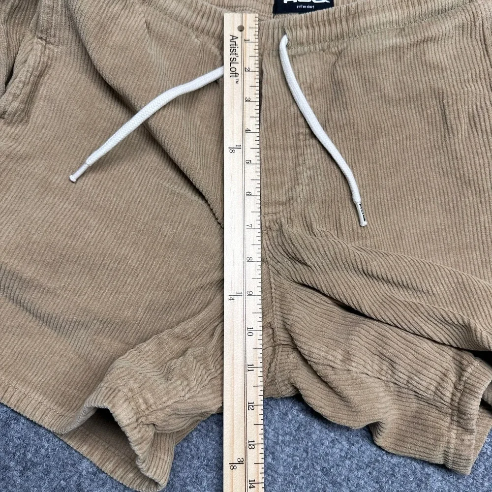 RSQ Corduroy Pull On Shorts Small Tan Drawstring Elastic Waist